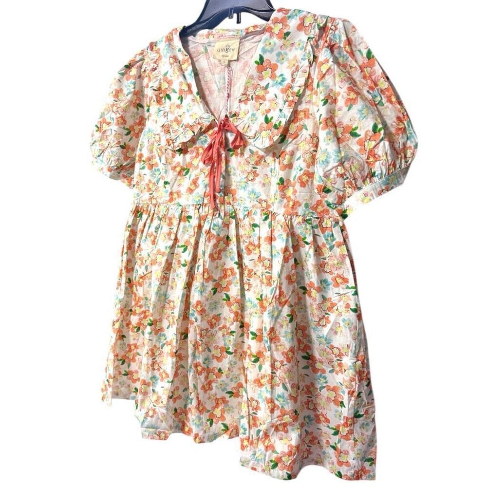 Floral Print Puff Sleeve Tie Front Mini Dress NWT  | Umgee - Picture 8 of 13